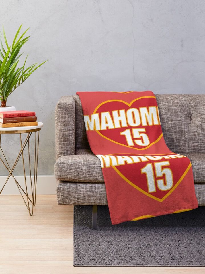 Patrick Mahomes Heart Throw Blanket, Gift for Fan