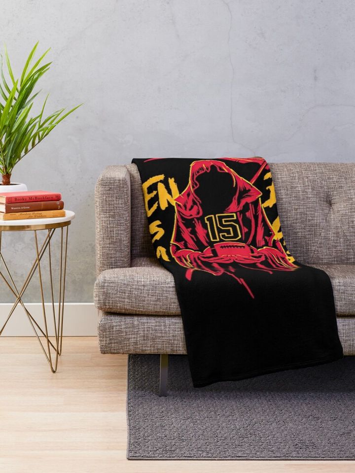 Kansas City Chiefs Grim Reaper  Throw Blanket, Gift for Fan