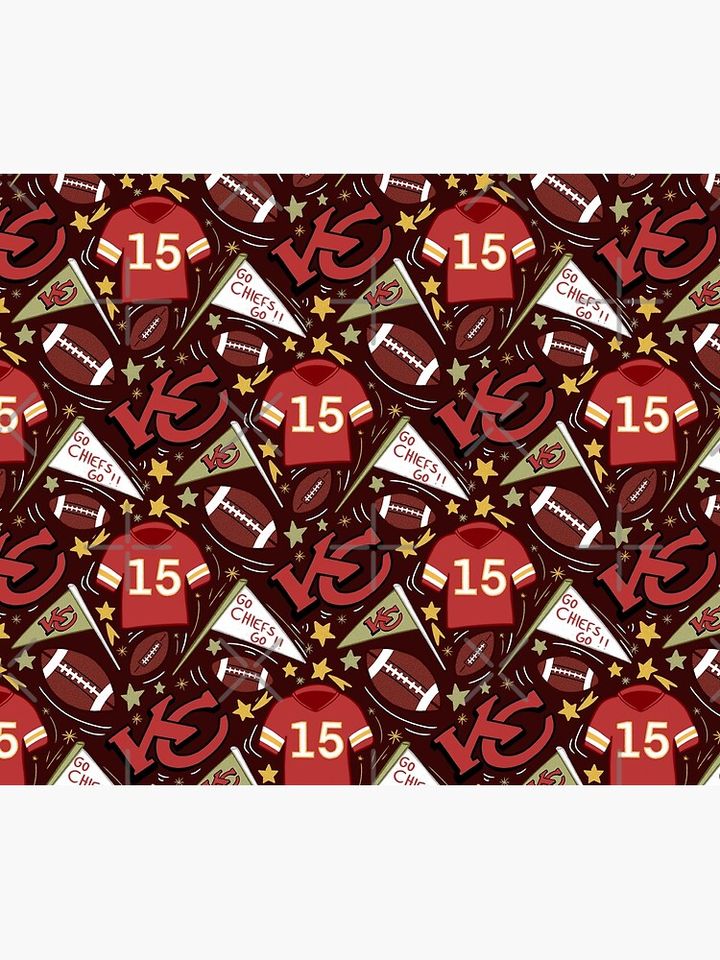 Patrick Mahomes chiefs pattern (dark red)  Throw Blanket, Gift for Fan