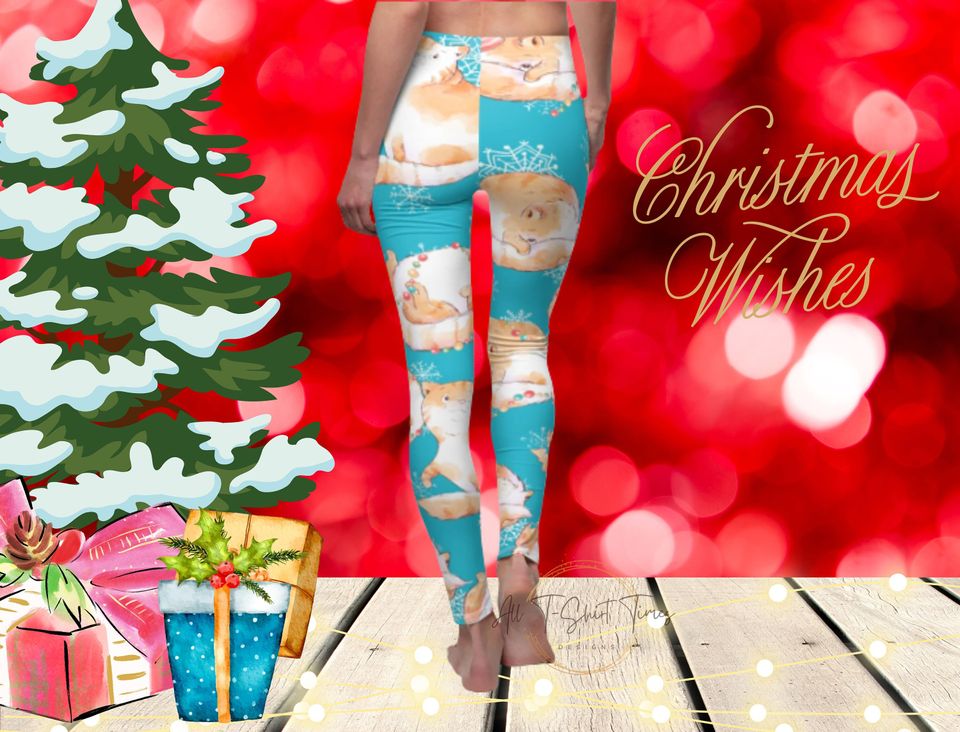 Christmas Cat Leggings Cat Lover Gift, Cats Christmas