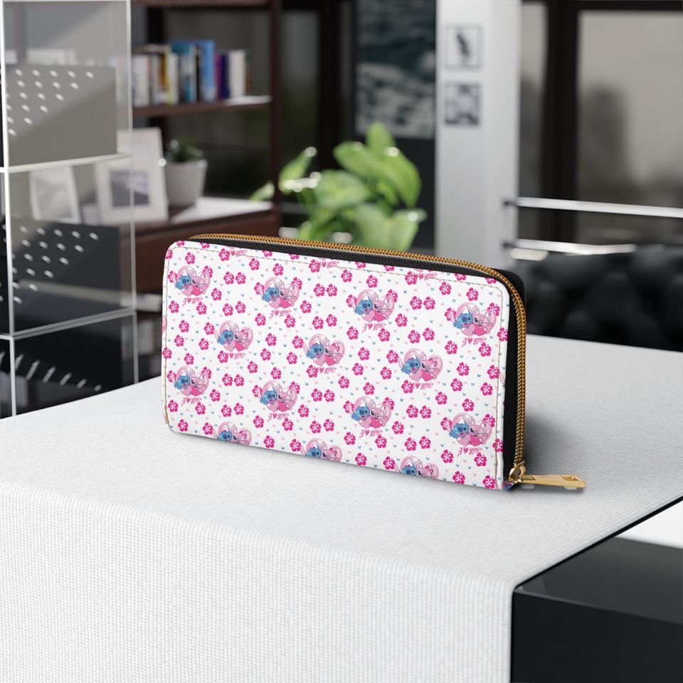 Stitch Zipper Wallet, Flower Pattern Clutch, Stylish Women Accessories