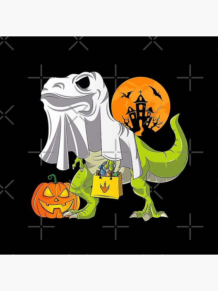 Ghost Dinosaur Funny Halloween T Rex Costume Pillow