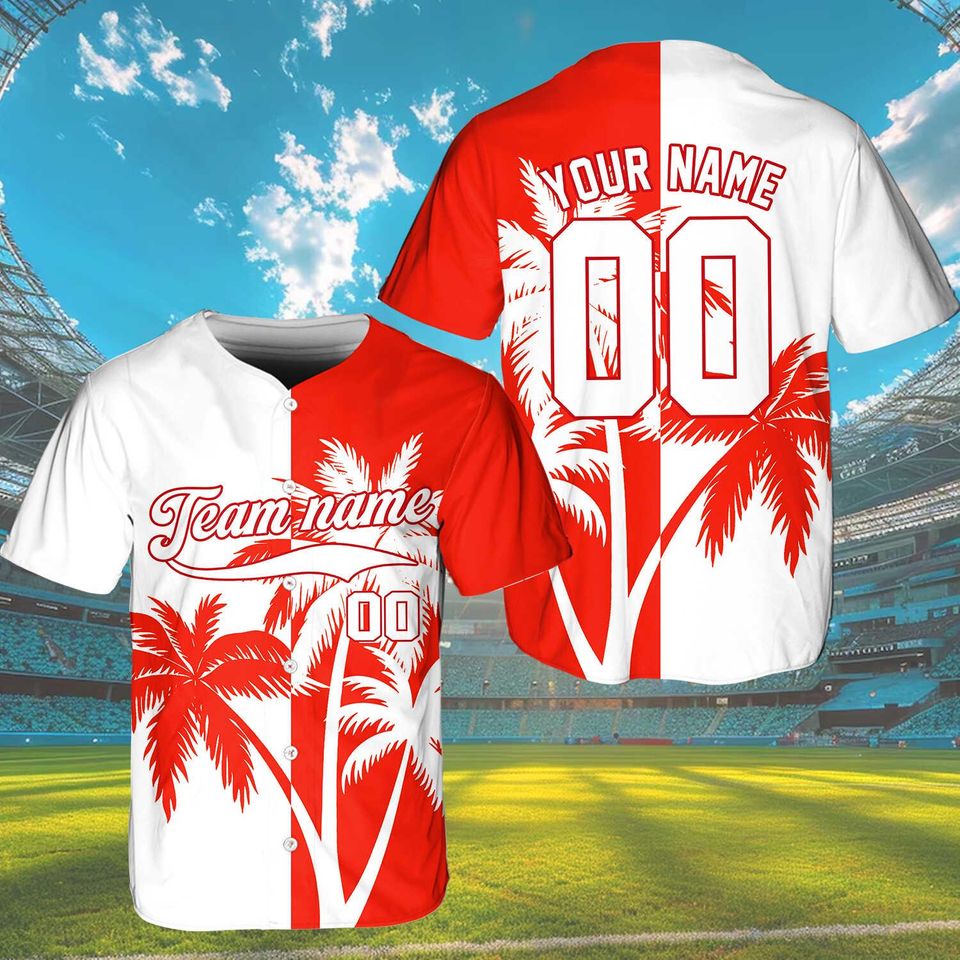 Personalized Team Name and Number Baseball Jersey for Fans and Lovers