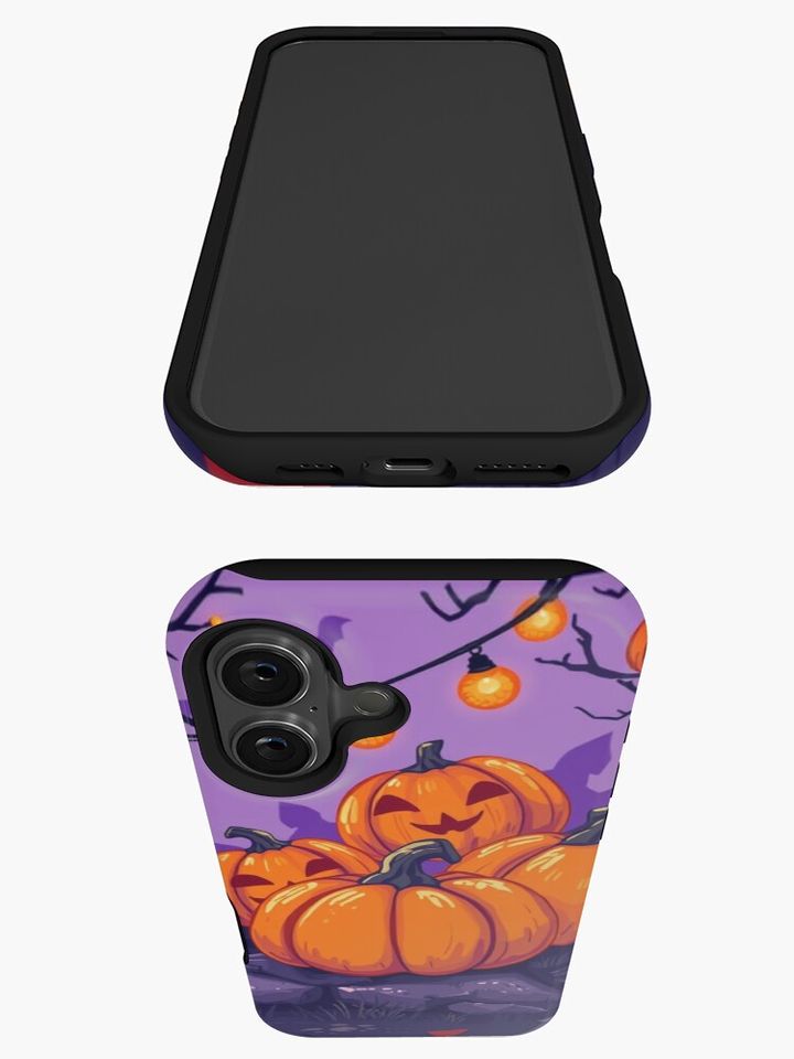 Spooky Halloween Pumpkin Patch – Cute Jack-o’-Lantern Night Scene iPhone Case