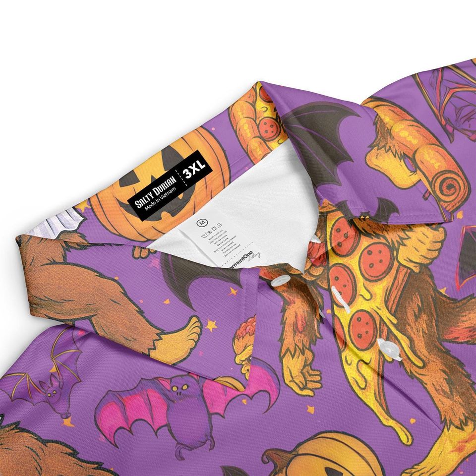 Halloween Bigfoot Men's Polo Shirt, Performance Golf Shirt