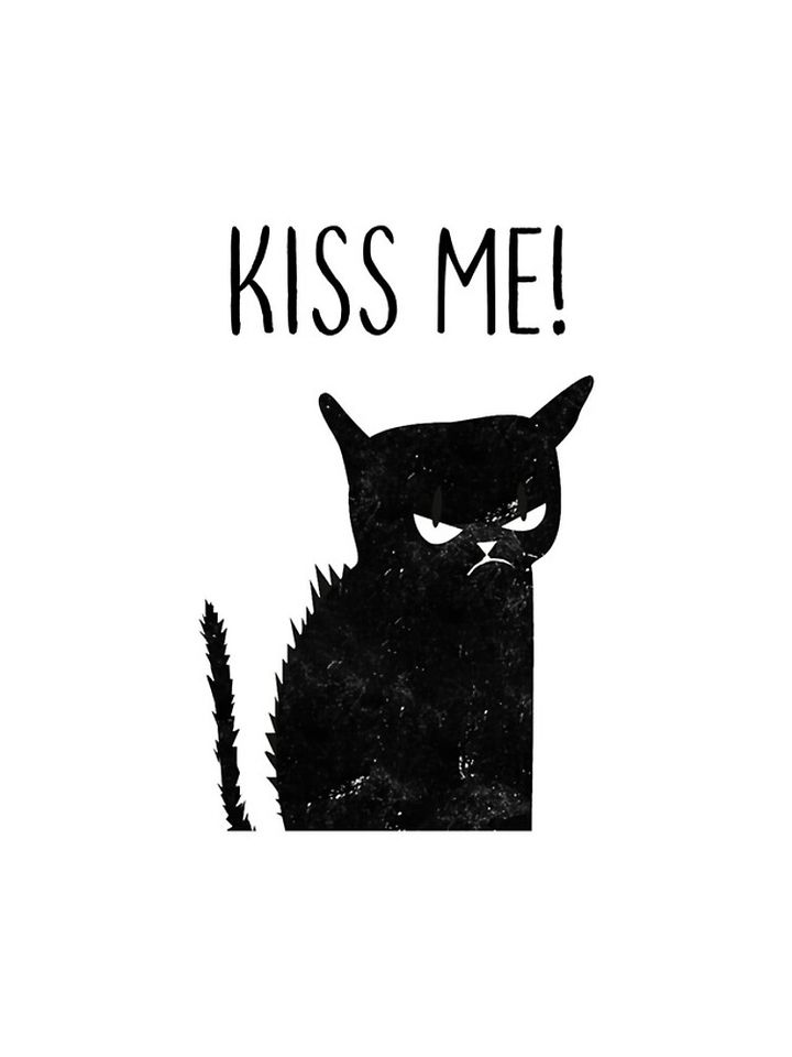 Black Cat Kiss Me Funny Cat Halloween iPhone Case