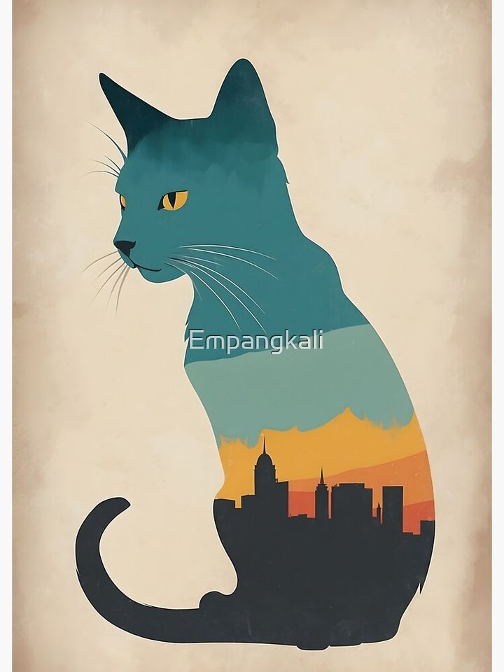 Retro Halloween Cat Poster