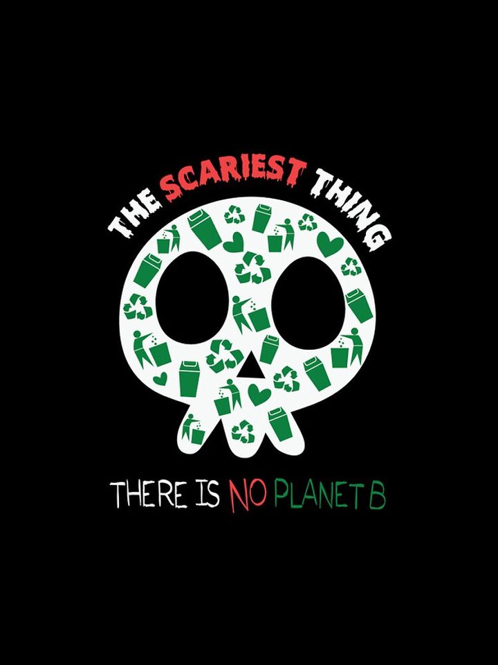 The Scariest Thing There is No Planet B Save Earth Skull Halloween iPhone Case