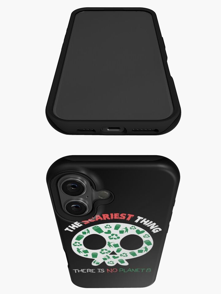 The Scariest Thing There is No Planet B Save Earth Skull Halloween iPhone Case