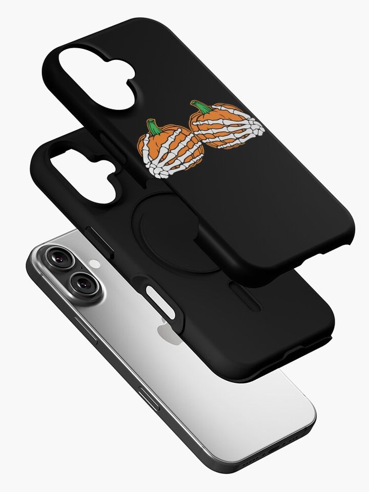 Skeleton Hands On Chest Pumpkin Funny Halloween iPhone Case