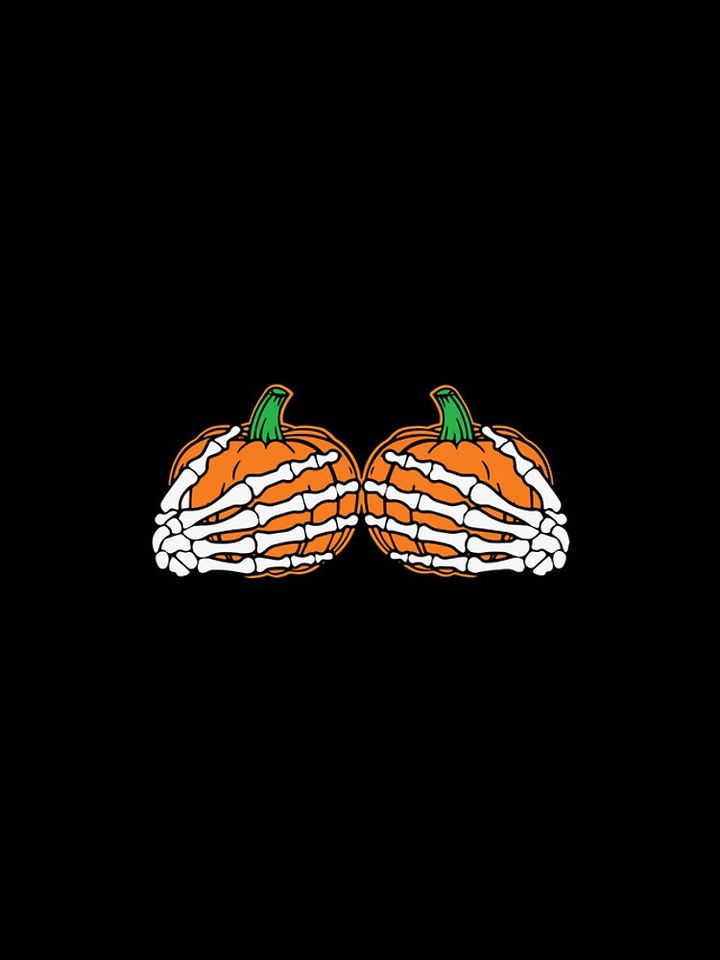 Skeleton Hands On Chest Pumpkin Funny Halloween iPhone Case