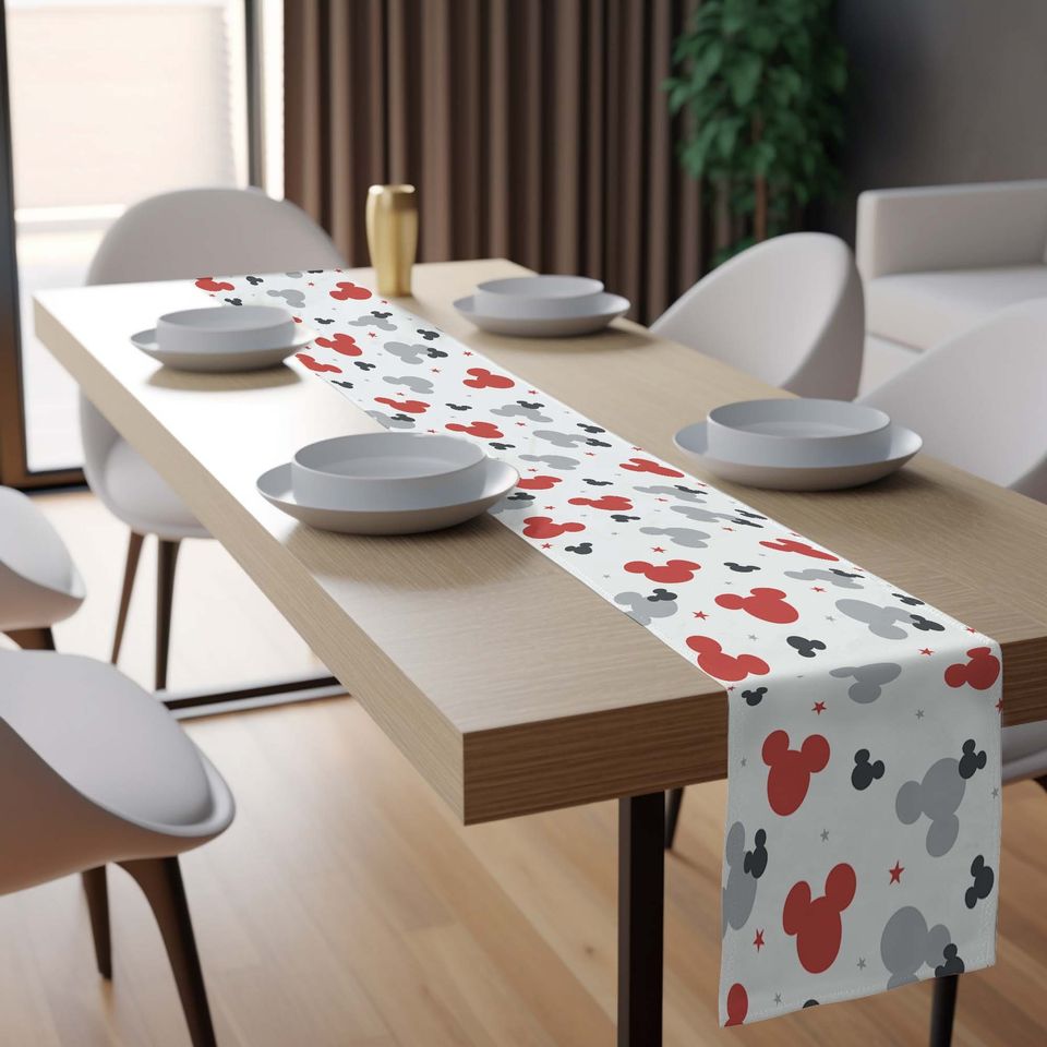 Mickey Ears Table Runner Disney Kitchen Decor Bed & Bath Table Decor
