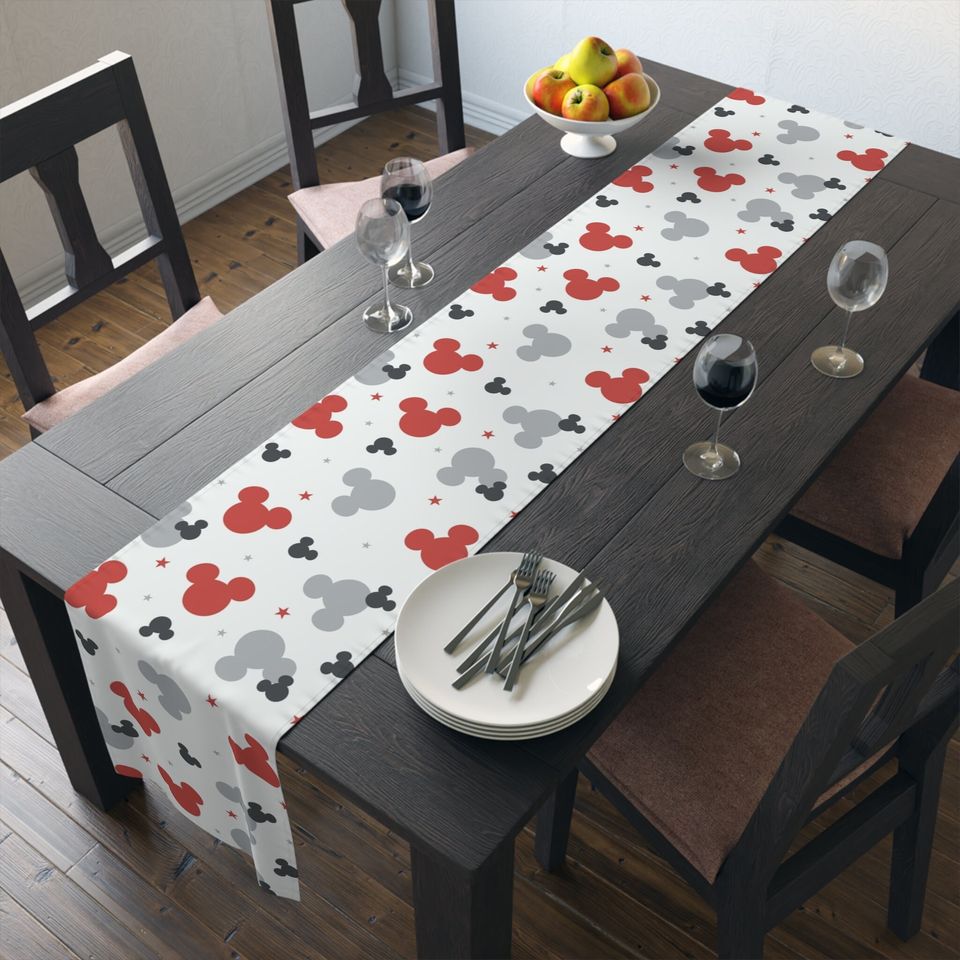 Mickey Ears Table Runner Disney Kitchen Decor Bed & Bath Table Decor