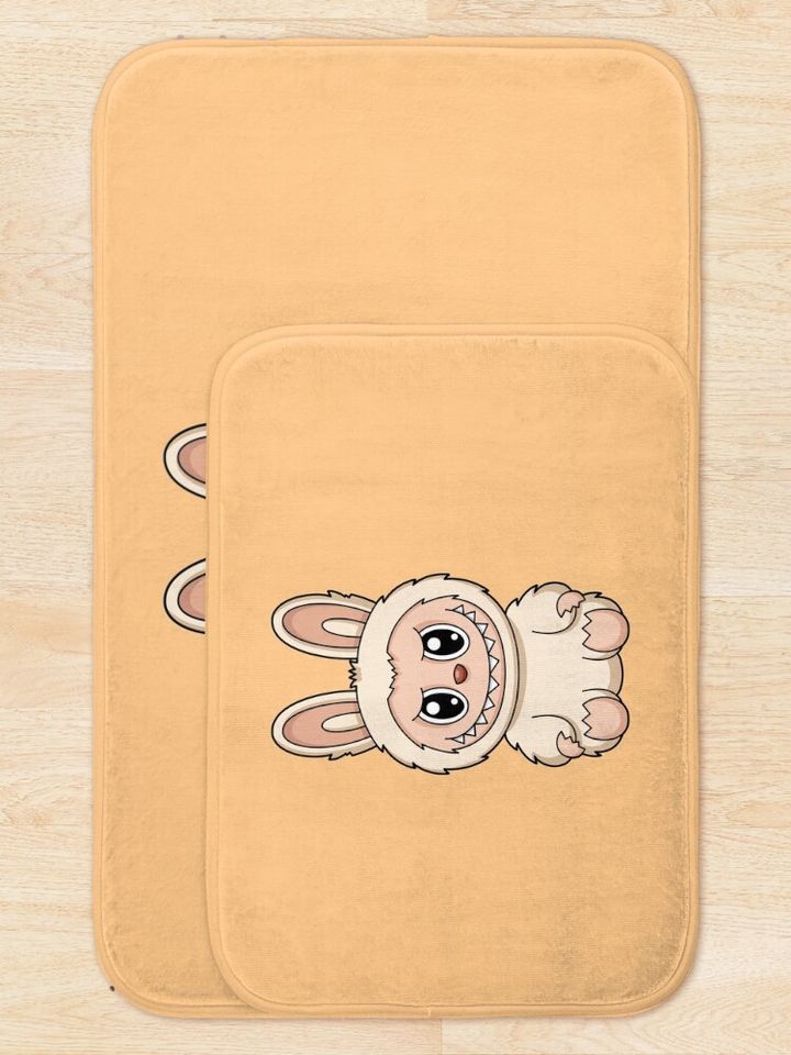 Labubu Soymilk Cute Character Bath Mat, For Bathroom, For Kitchen