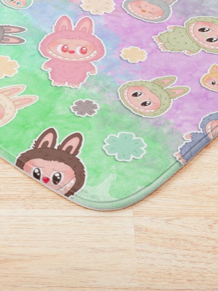 Labubu Pattern Bath Mat, For Bathroom, For Kitchen