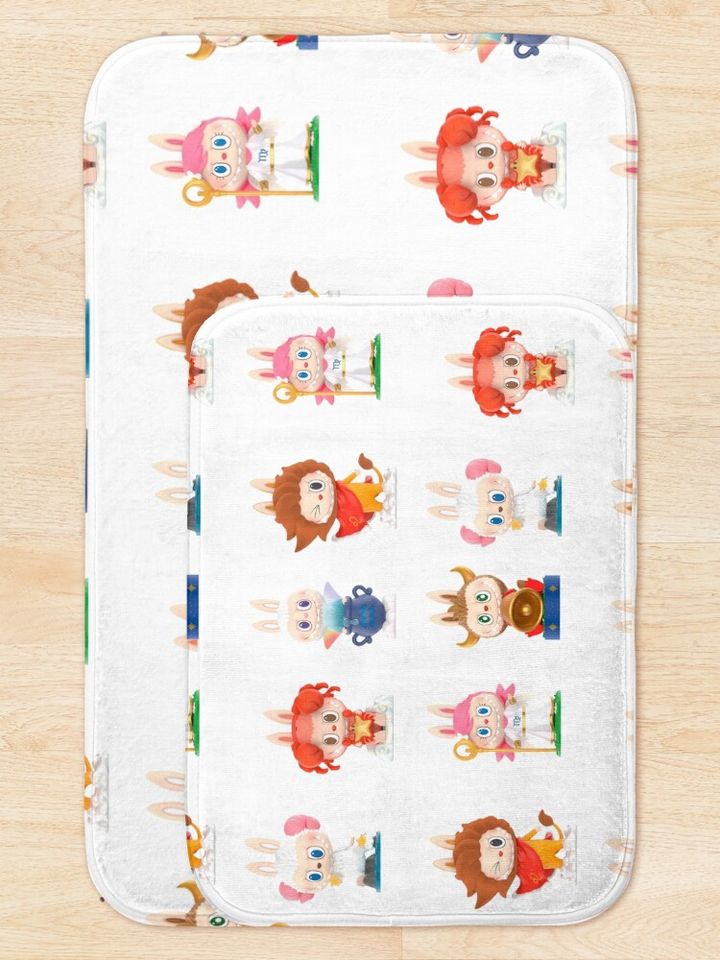 Labubu monsters signs sticker pack Bath Mat, For Bathroom, For Kitchen