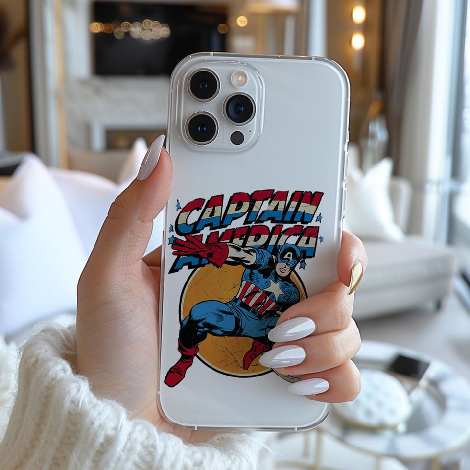 Retro Marvel Captain America Avengers Shield Graphic Phone Case