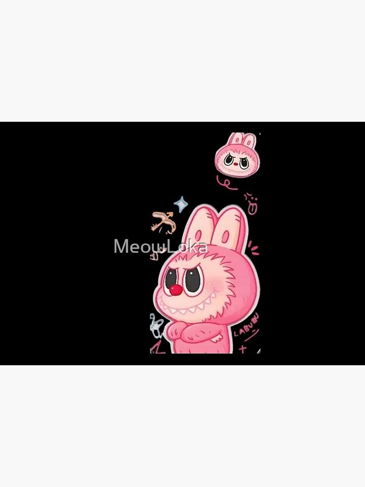 Labubu - Monstre Kawaii Macaron Rose Bath Mat, For Bathroom, For Kitchen