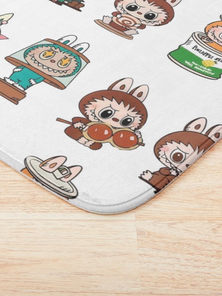 Labubu monsters sticker bundle pack Bath Mat, For Bathroom, For Kitchen