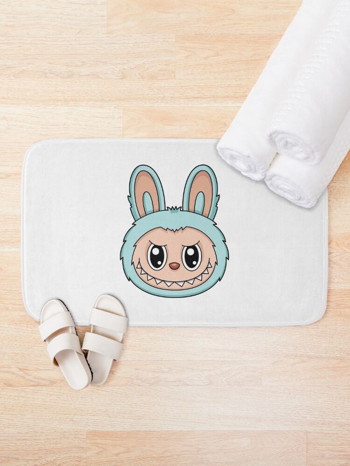 Labubu Seasalt Coconut Cute Character Bath Mat, For Bathroom, For Kitchen