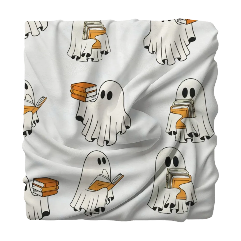 Halloween Ghost Reading Book Viral Fleece Blanket