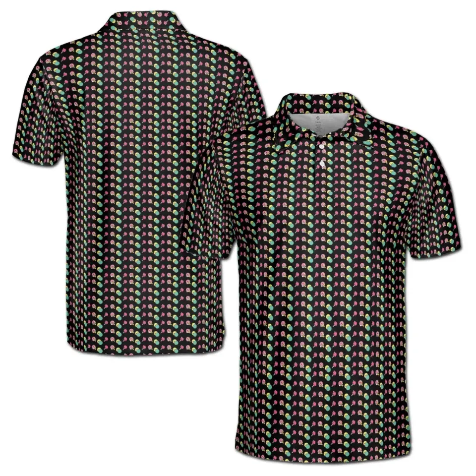 Funny Ping Pong Pattern Men's Polo Shirt