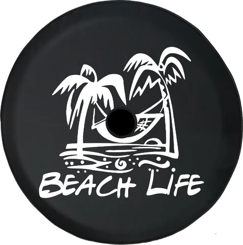 Beach Life Palm Tree Spare Tire Cover for Jeep JK