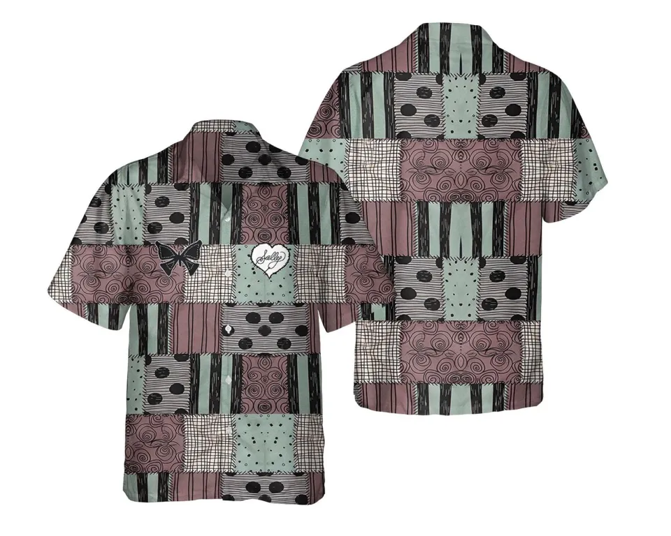 Nightmare Before Xmas Sally's Patchwork Costume Halloween Hawaiian Shirt