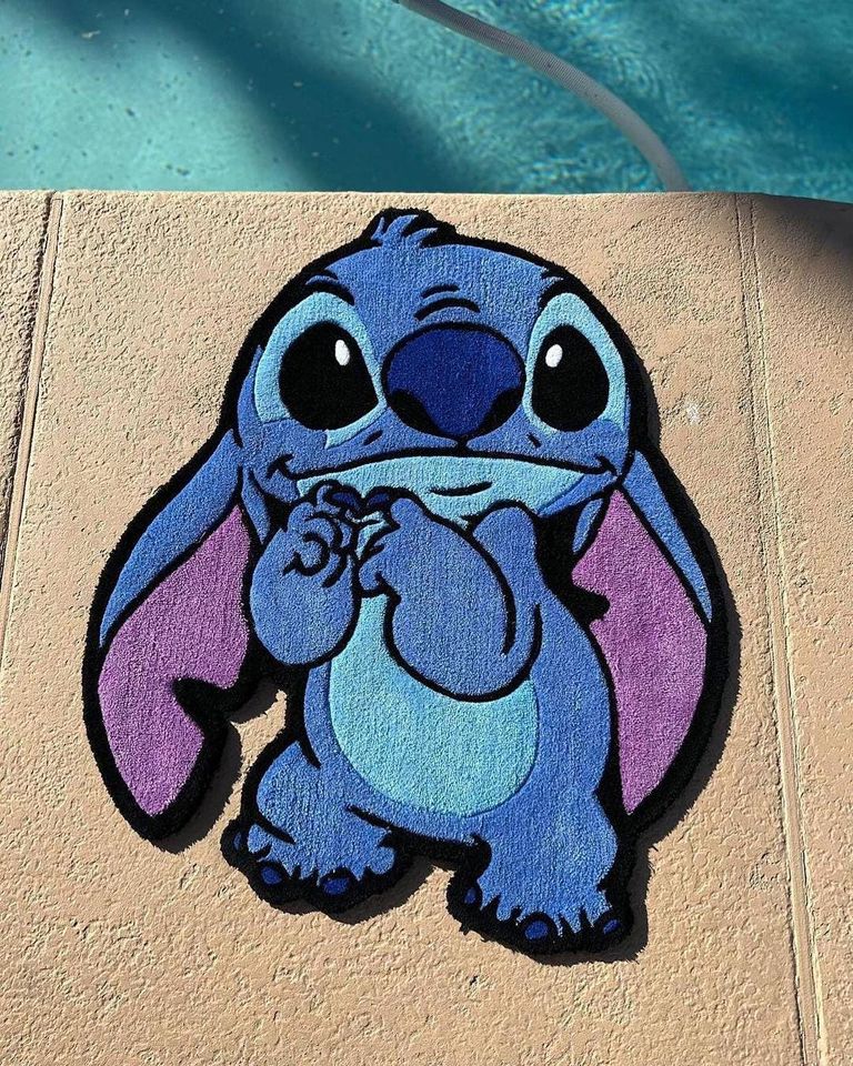 Lilo Stitch Inspired Rug - Cartoon Floor Mat