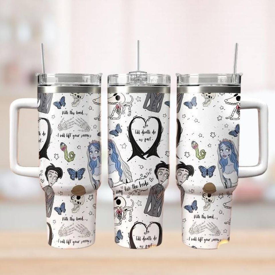 Corpse Bride Halloween 40oz Tumbler, Corpse Bride Insulated Tumbler