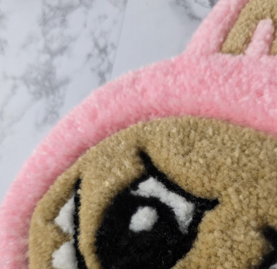 Labubu Tufted Rug Wall Hanging Pink Table Decor