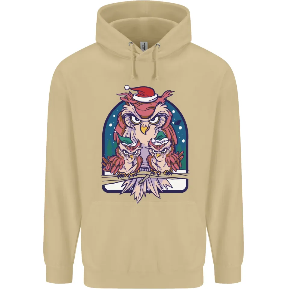 Bah Humbug Grumpy Christmas Owls Men's Hoodie