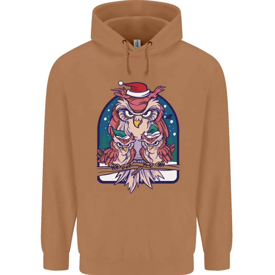 Bah Humbug Grumpy Christmas Owls Men's Hoodie