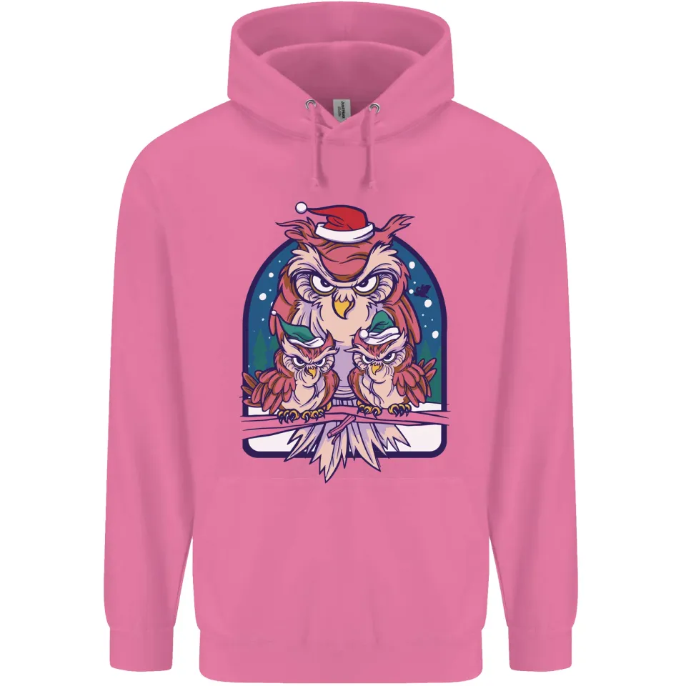 Bah Humbug Grumpy Christmas Owls Men's Hoodie