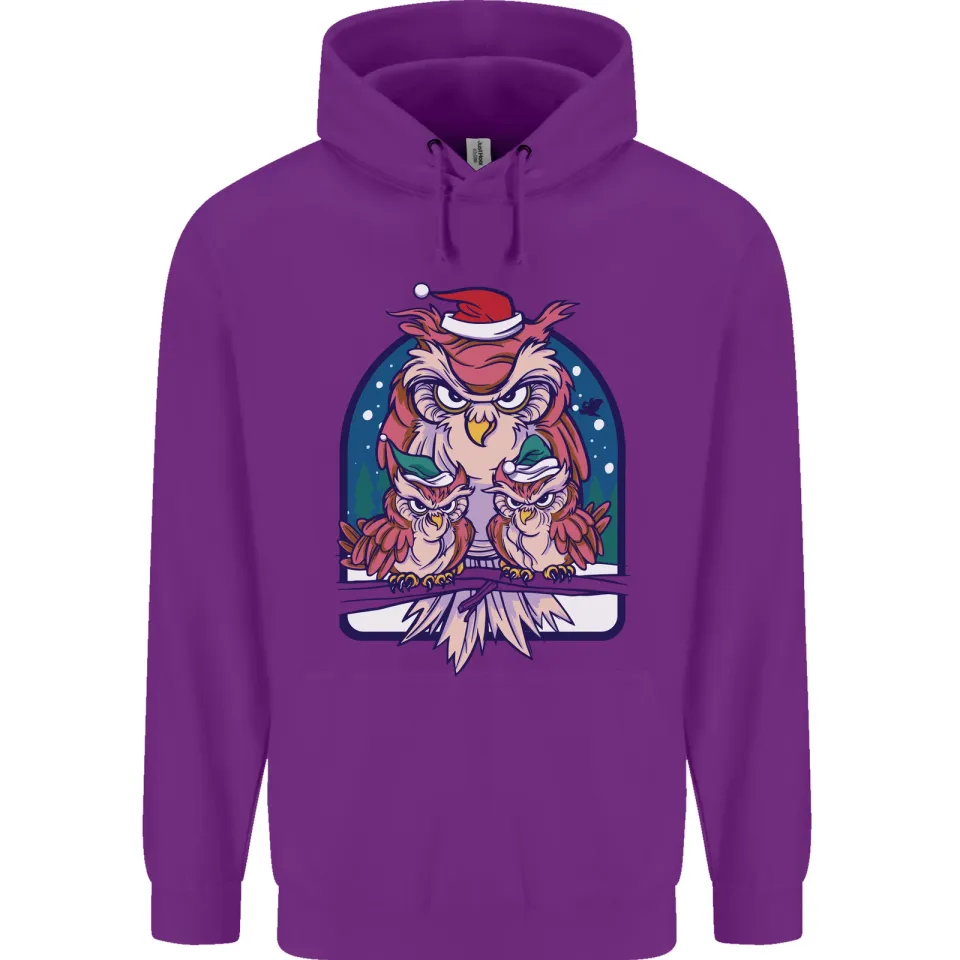 Bah Humbug Grumpy Christmas Owls Men's Hoodie