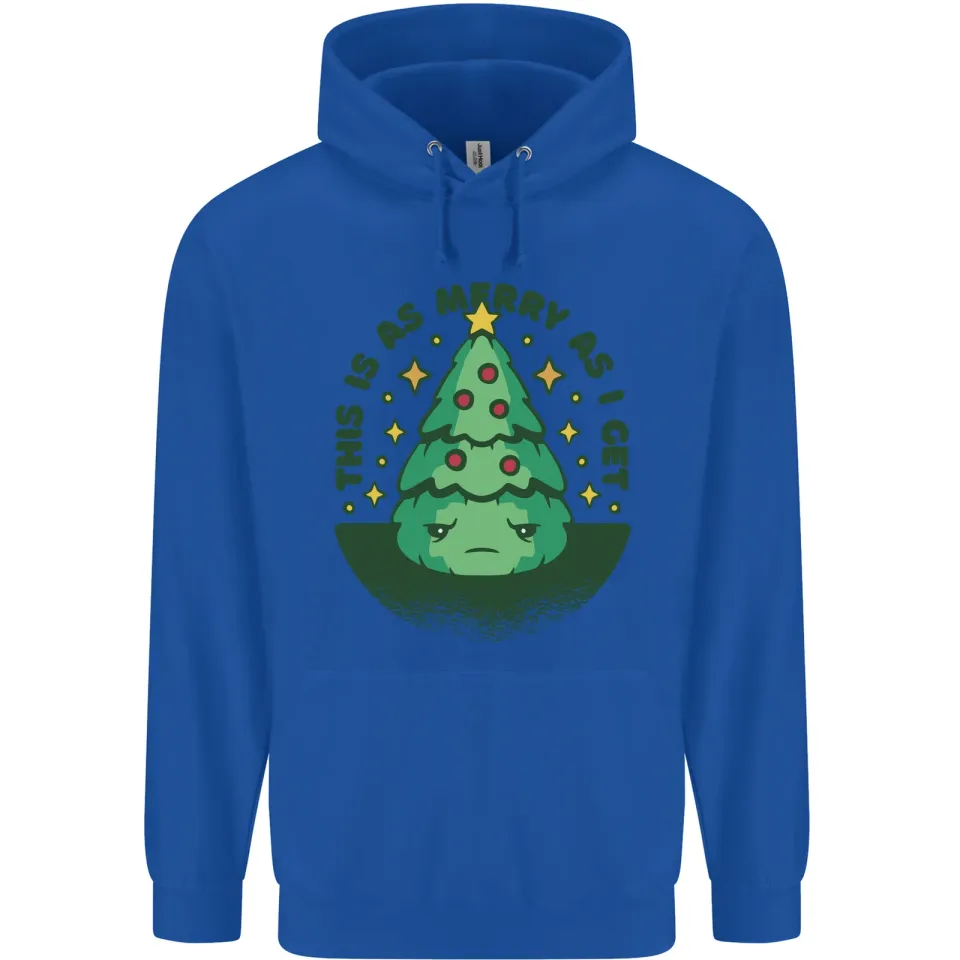 Bah Humbug Christmas Tree Mens Hoodie