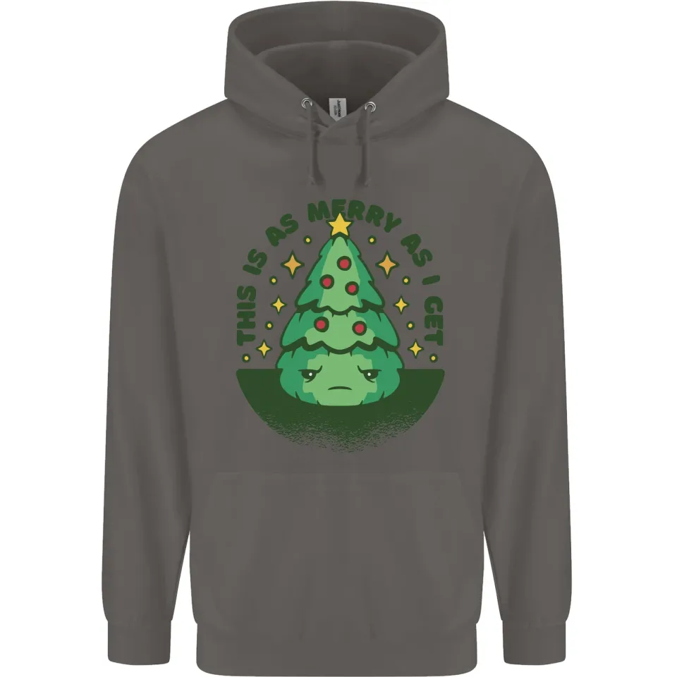 Bah Humbug Christmas Tree Mens Hoodie