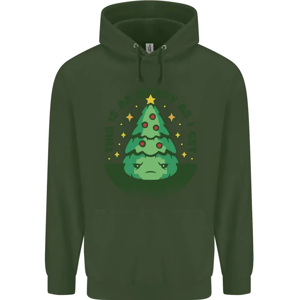 Bah Humbug Christmas Tree Mens Hoodie