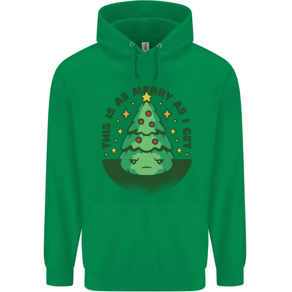 Bah Humbug Christmas Tree Mens Hoodie