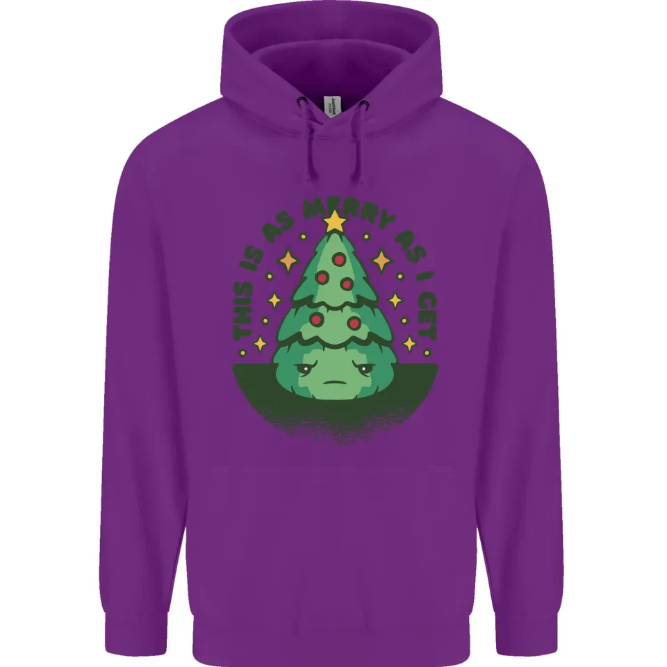 Bah Humbug Christmas Tree Mens Hoodie