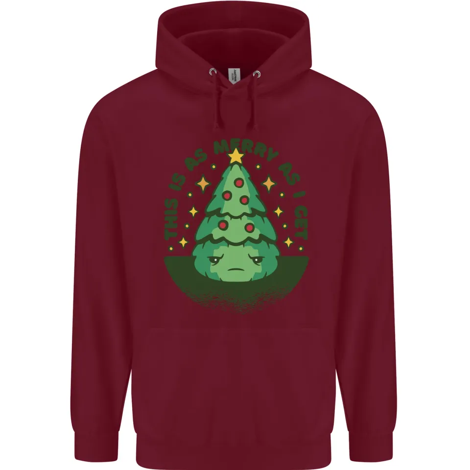 Bah Humbug Christmas Tree Mens Hoodie