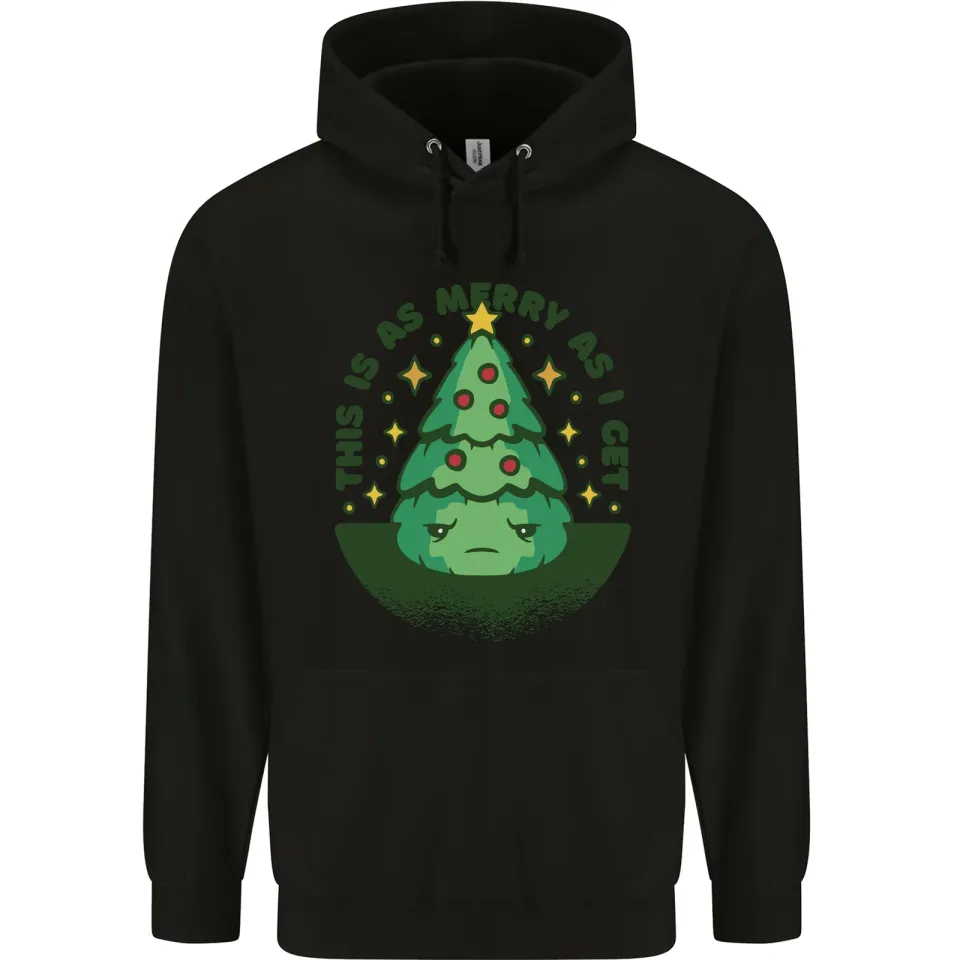 Bah Humbug Christmas Tree Mens Hoodie