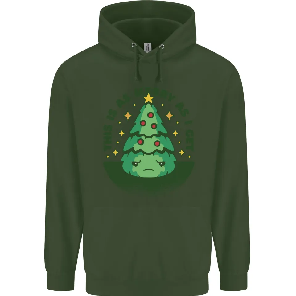 Bah Humbug Christmas Tree Mens Hoodie