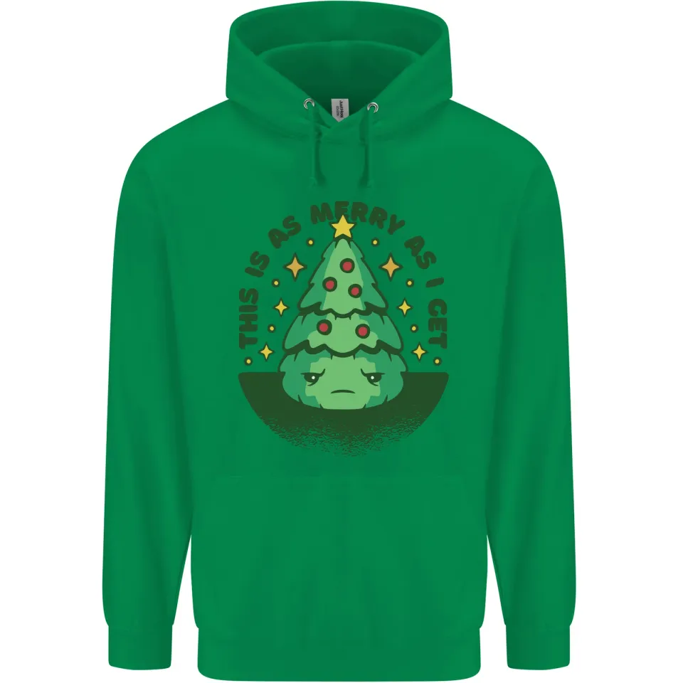 Bah Humbug Christmas Tree Mens Hoodie