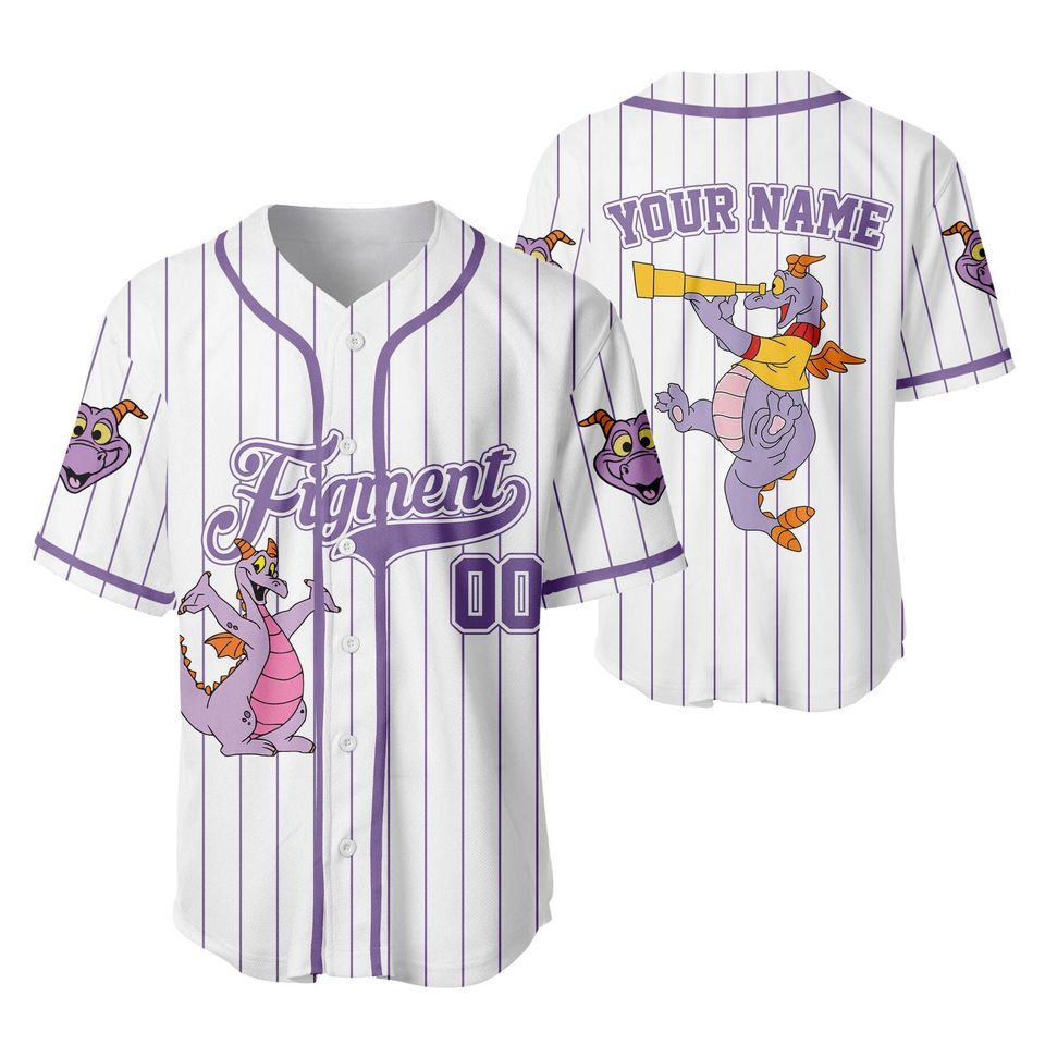 Custom Figment Little Spark Baseball Jersey