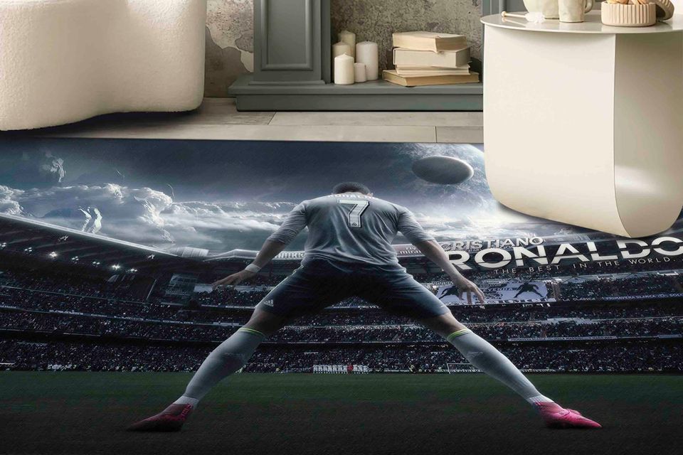 Cristiano Ronaldo Rug, Ronaldo Lover Gift Rug, Man Cave Rug, Runner Wall Hanging