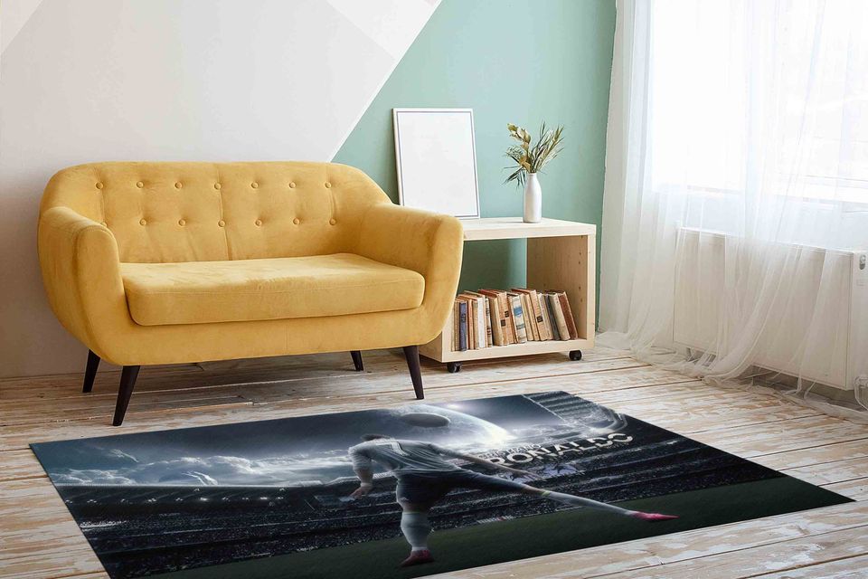 Cristiano Ronaldo Rug, Ronaldo Lover Gift Rug, Man Cave Rug, Runner Wall Hanging