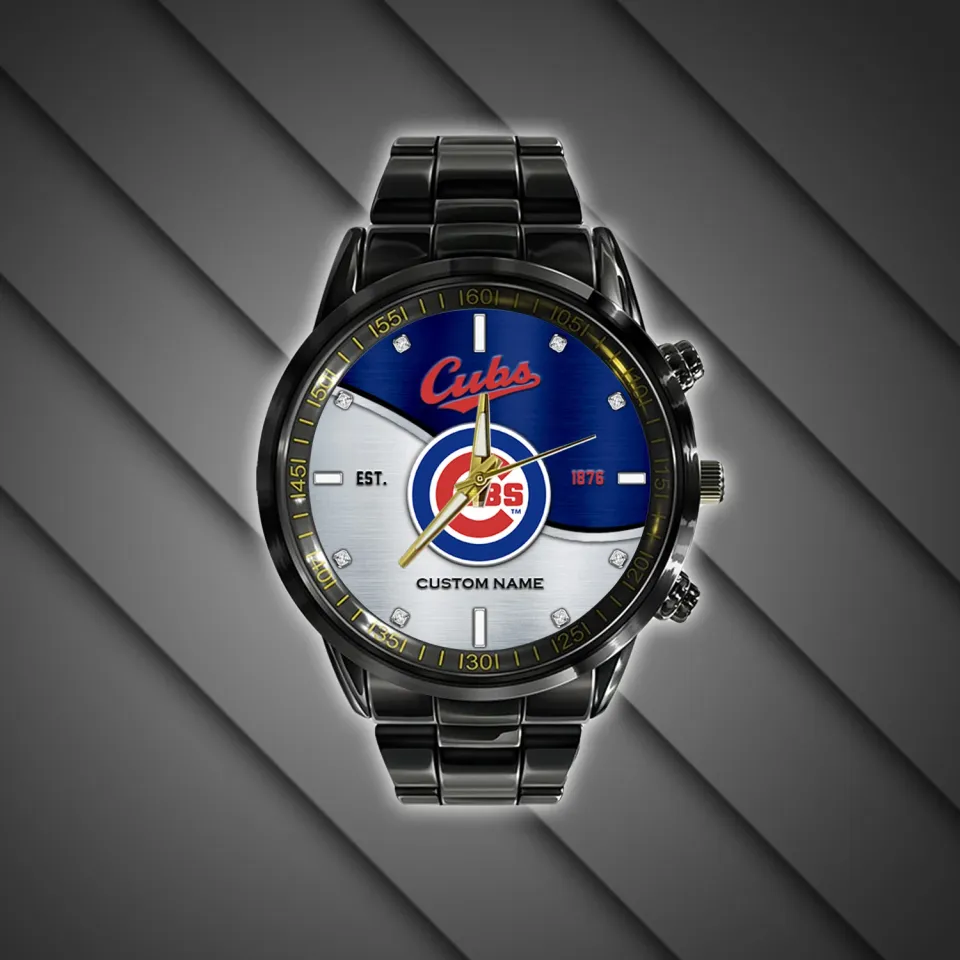 Chicagos Team Cubs Baseball Stainless Steel Watch