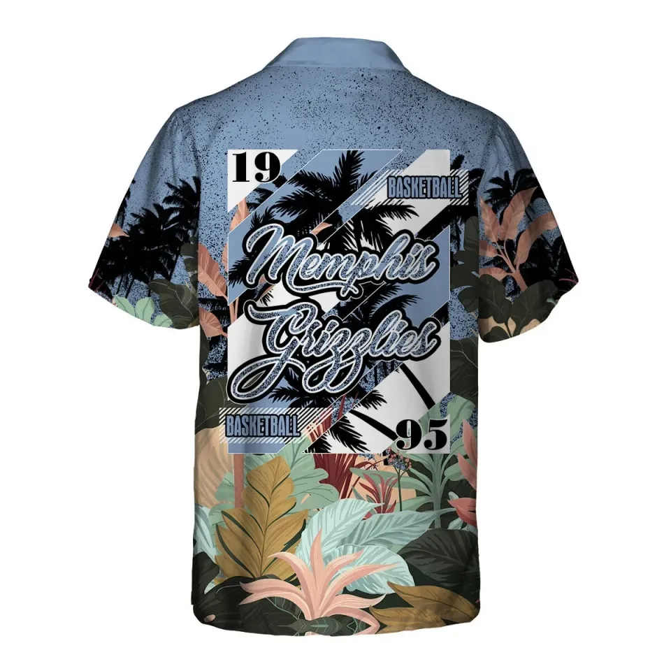 Memphis Basketball Team Grizzliess Hawaiian Button Down Shirt