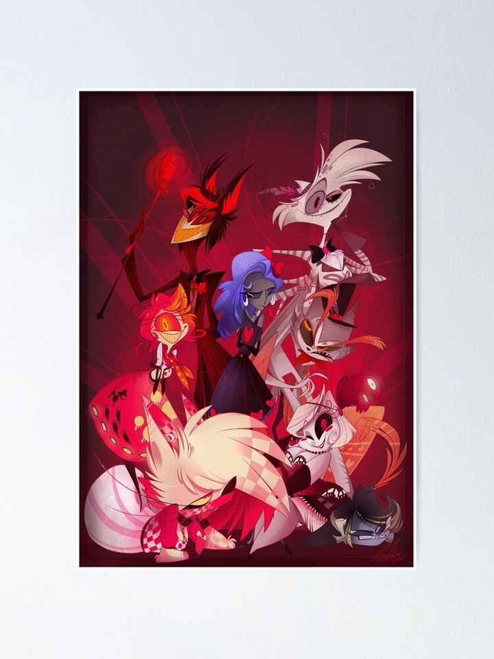 Hazbin Hotel Cast Poster Wall Art Print for Interior Decor